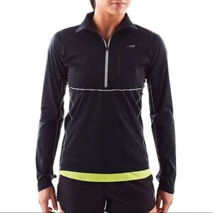 Altra Running Black Half Zip Lightweight Athletic Mock Neck Reflective Jacket